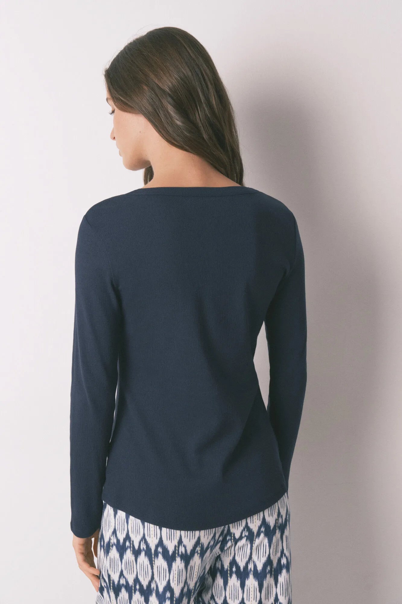 Women Secret_Navy_Blue Cotton Long Sleeve T-Shirt_3273285_10_05