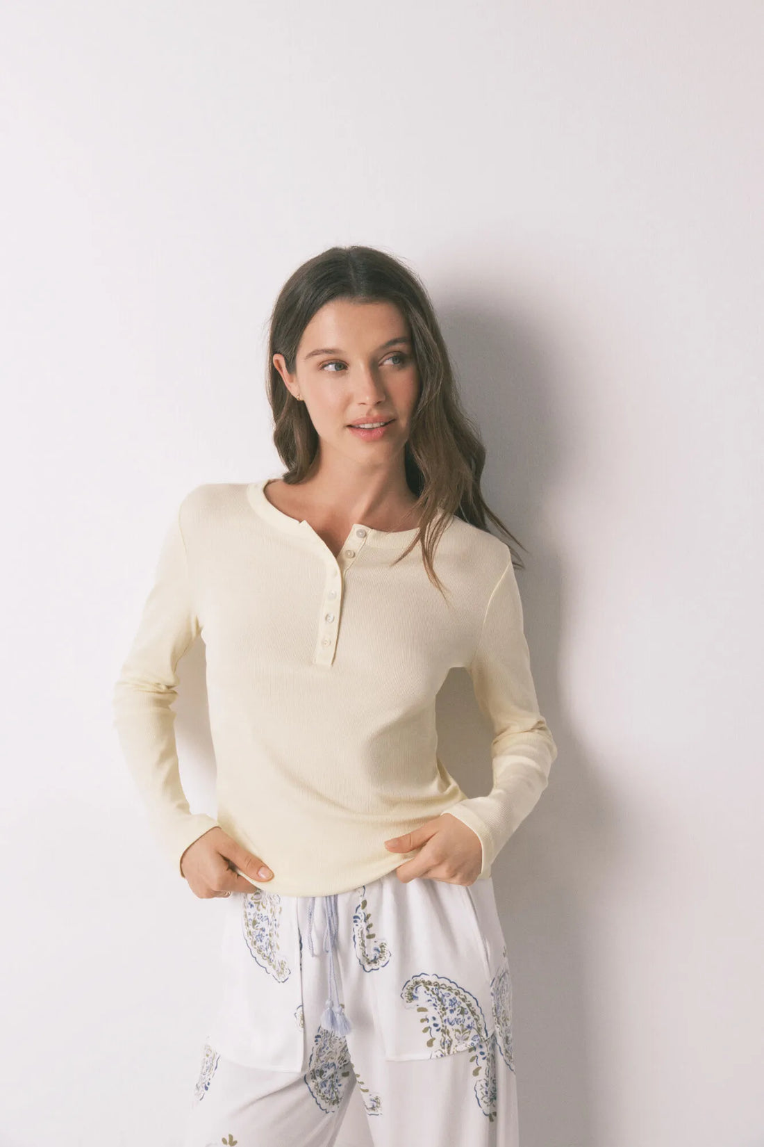 Women Secret_Yellow_Yellow Cotton Long Sleeve T-Shirt_3273286_05_01