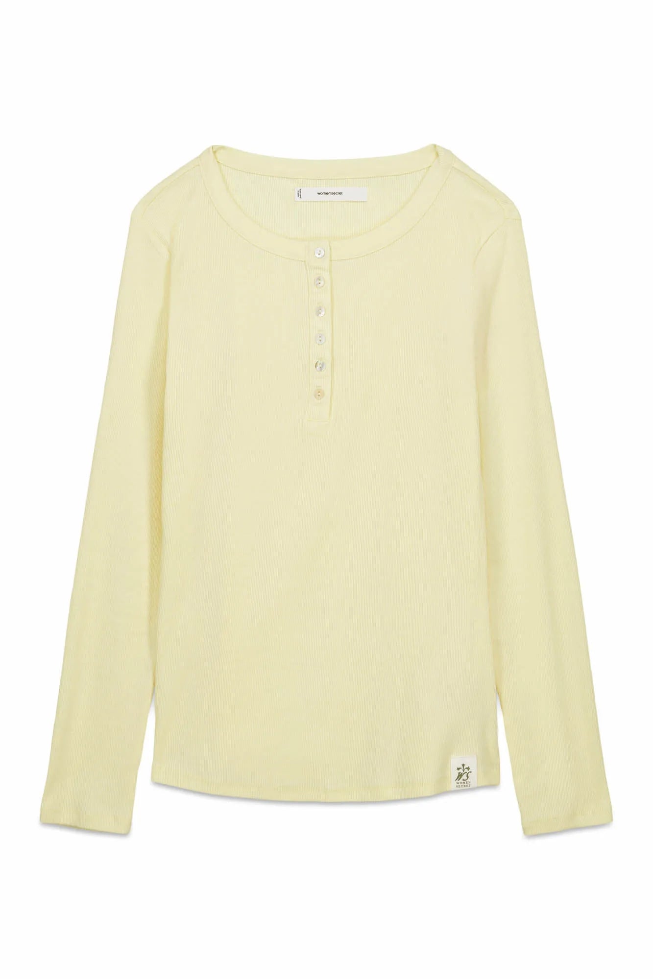 Women Secret_Yellow_Yellow Cotton Long Sleeve T-Shirt_3273286_05_06