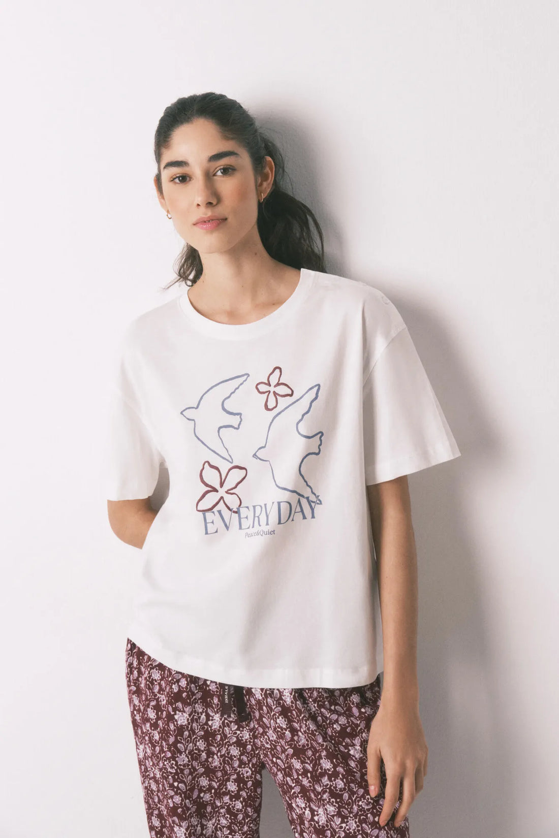 Women Secret_Ivory_White 100% Cotton Short Sleeve T-Shirt_3273289_96_01