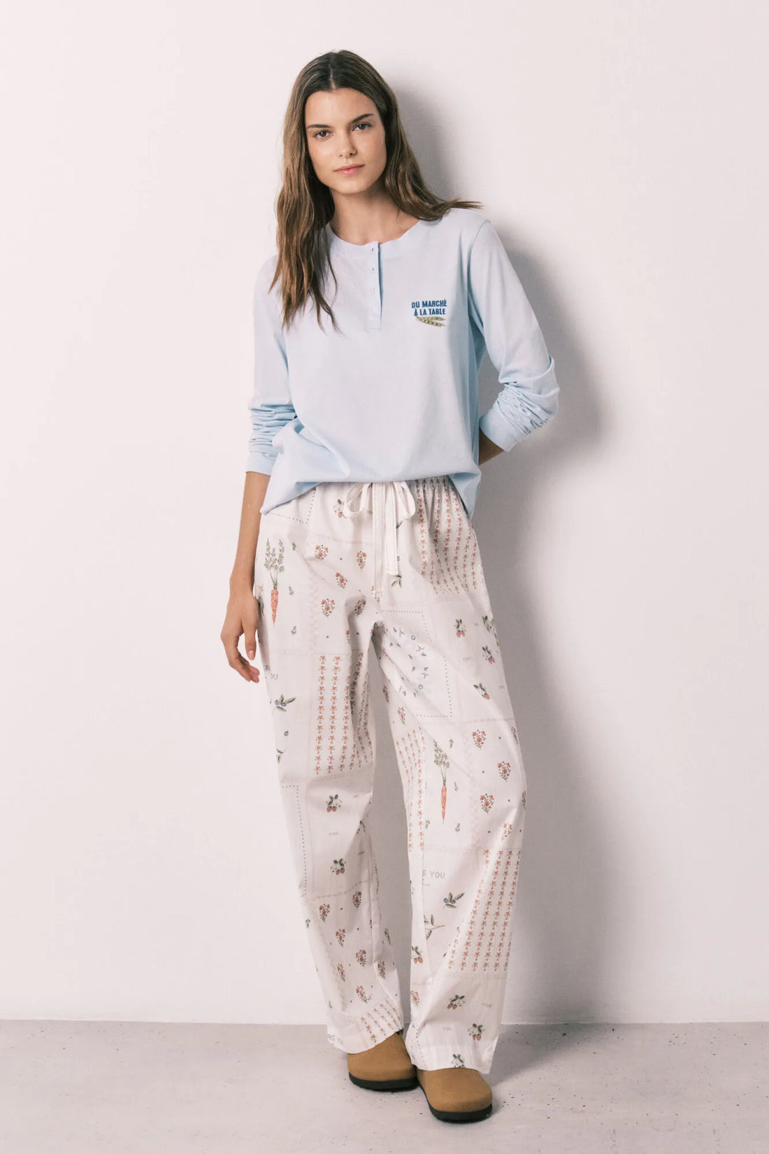 Women Secret Medium Blue Women Blue 100% Cotton Long Sleeve T-Shirt SKU: 3273292_12 Image 02