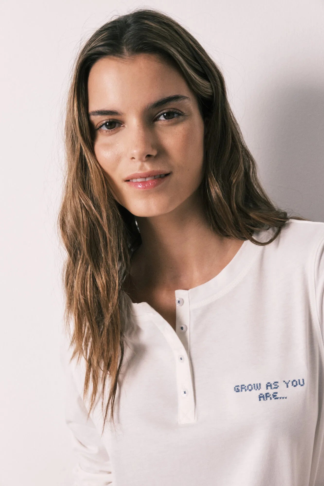 Women Secret White Print Women White 100% Cotton Long Sleeve T-Shirt SKU: 3273293_97 Image 02