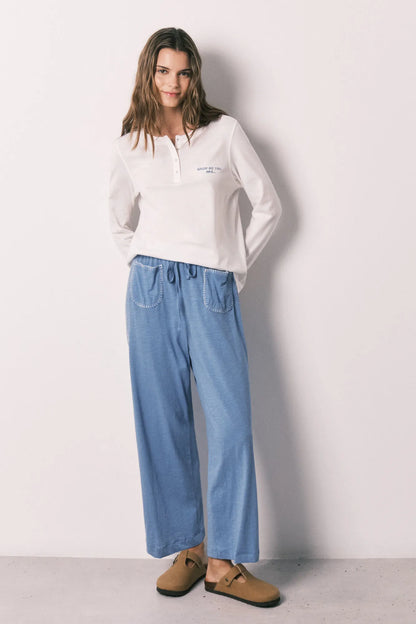 Women Secret White Print Women White 100% Cotton Long Sleeve T-Shirt SKU: 3273293_97 Image 04