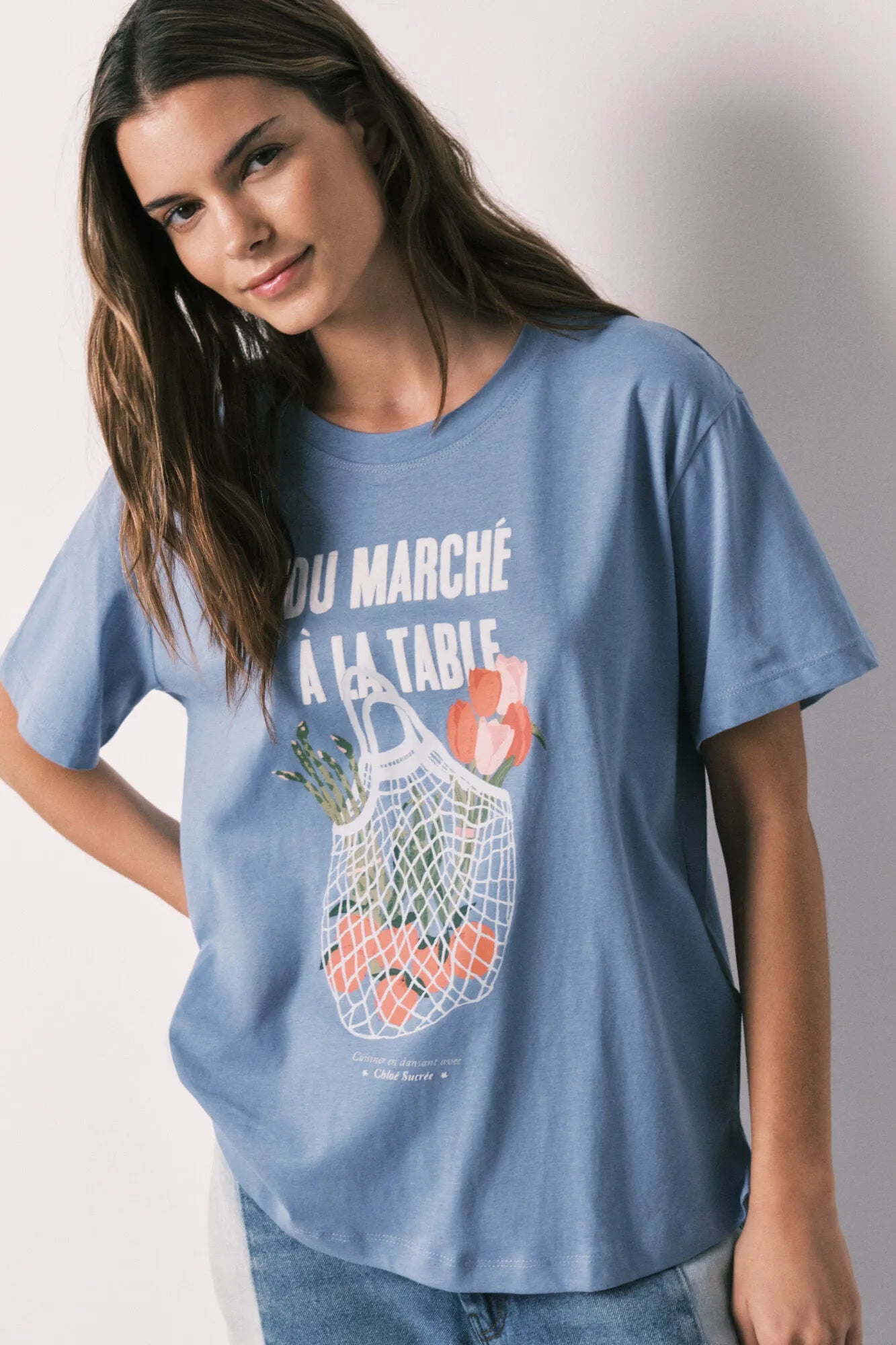 Women Secret Light Blue Women Blue 100% Cotton Short Sleeve T-Shirt SKU: 3273295_16 Image 01