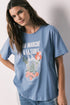 Women Secret Light Blue Women Blue 100% Cotton Short Sleeve T-Shirt SKU: 3273295_16 Image 01