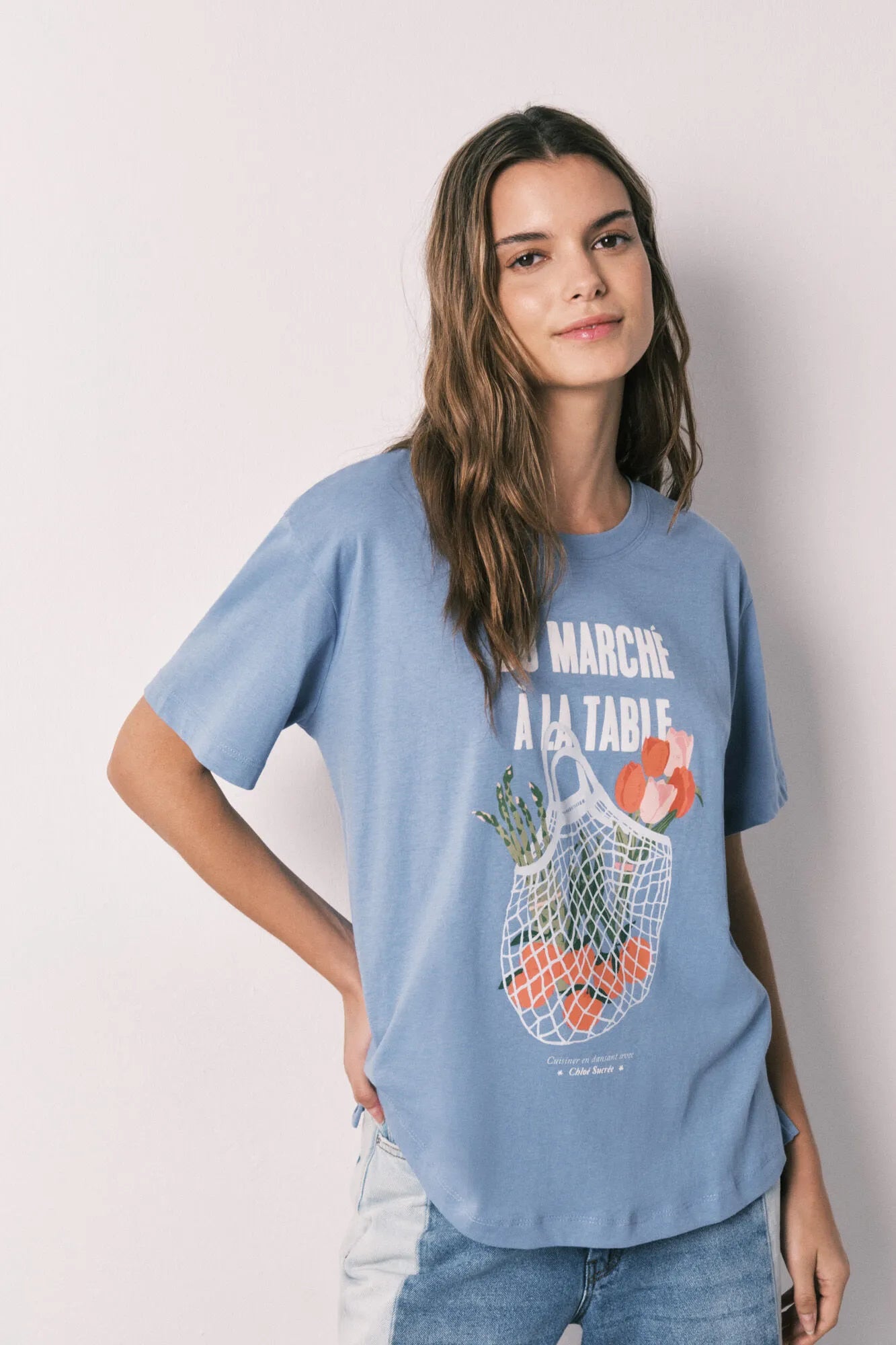 Women Secret Light Blue Women Blue 100% Cotton Short Sleeve T-Shirt SKU: 3273295_16 Image 03