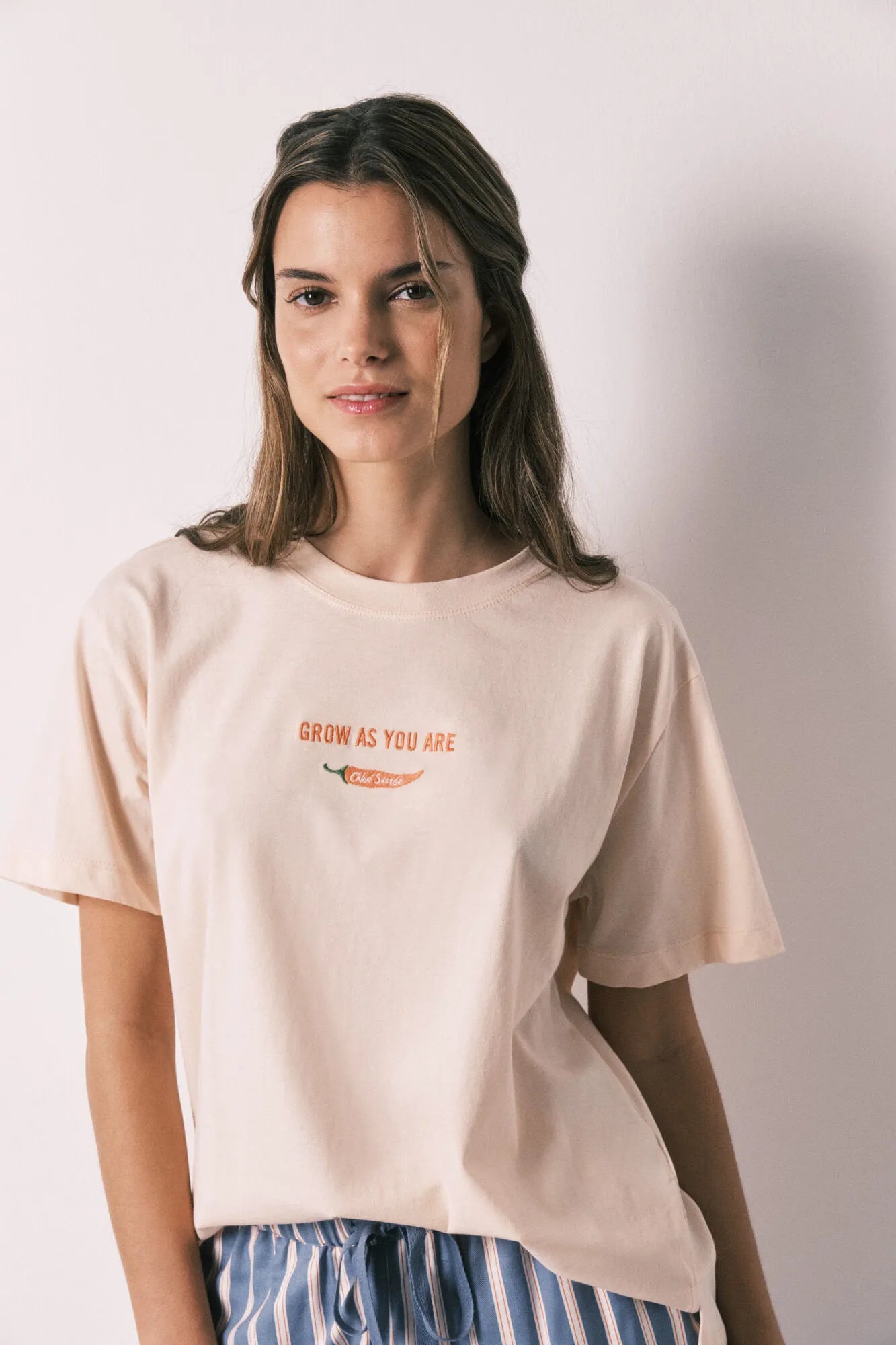 Women Secret Orange Women Orange 100% Cotton Short Sleeve T-Shirt SKU: 3273296_64 Image 02