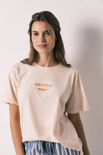 Women Secret Orange Women Orange 100% Cotton Short Sleeve T-Shirt SKU: 3273296_64 Image 02