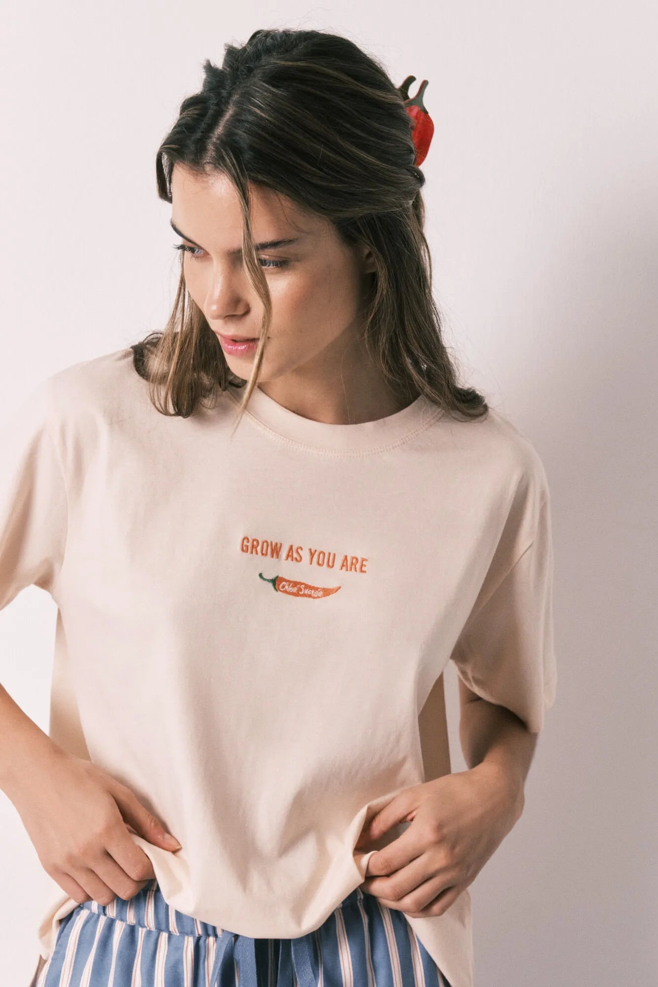 Women Secret Orange Women Orange 100% Cotton Short Sleeve T-Shirt SKU: 3273296_64 Image 03