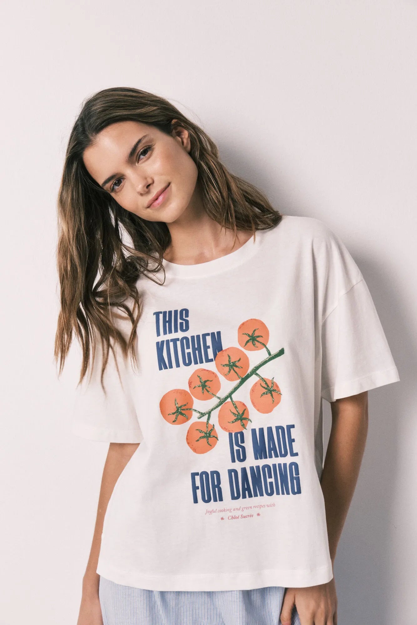 Women Secret Ivory Women White 100% Cotton Short Sleeve T-Shirt SKU: 3273297_96 Image 02