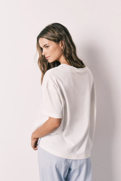 Women Secret Ivory Women White 100% Cotton Short Sleeve T-Shirt SKU: 3273297_96 Image 03