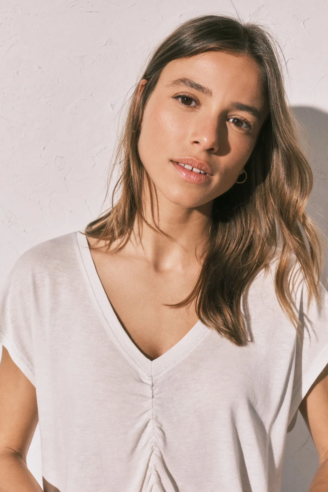 Women Secret Ivory Women Beige Viscose Linen Short T-Shirt SKU: 3273301_96 Image 02