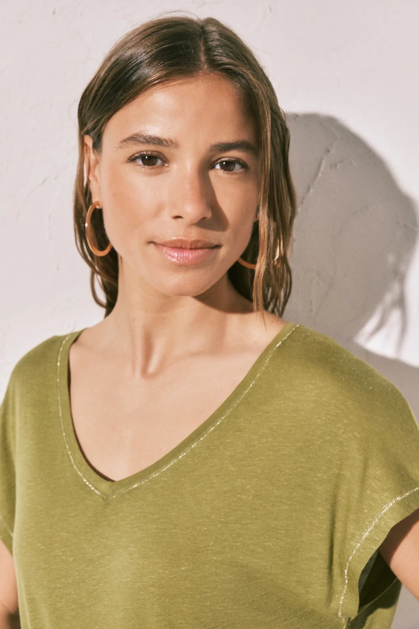 Women Secret Light Khaki Women Green Short Sleeve T-Shirt SKU: 3273305_94 Image 02