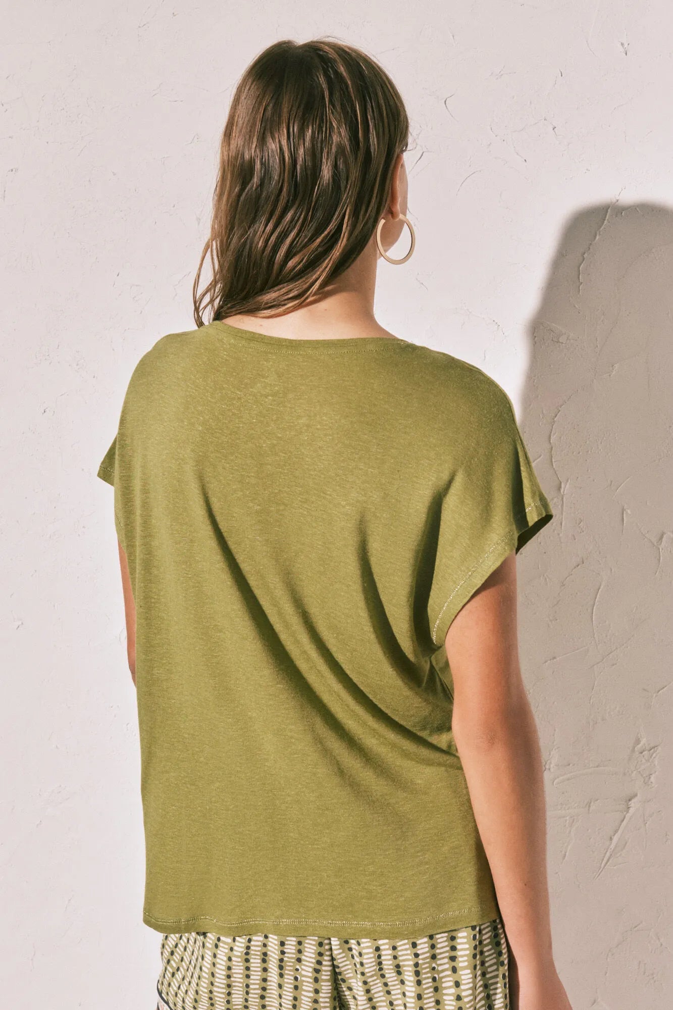 Women Secret Light Khaki Women Green Short Sleeve T-Shirt SKU: 3273305_94 Image 04