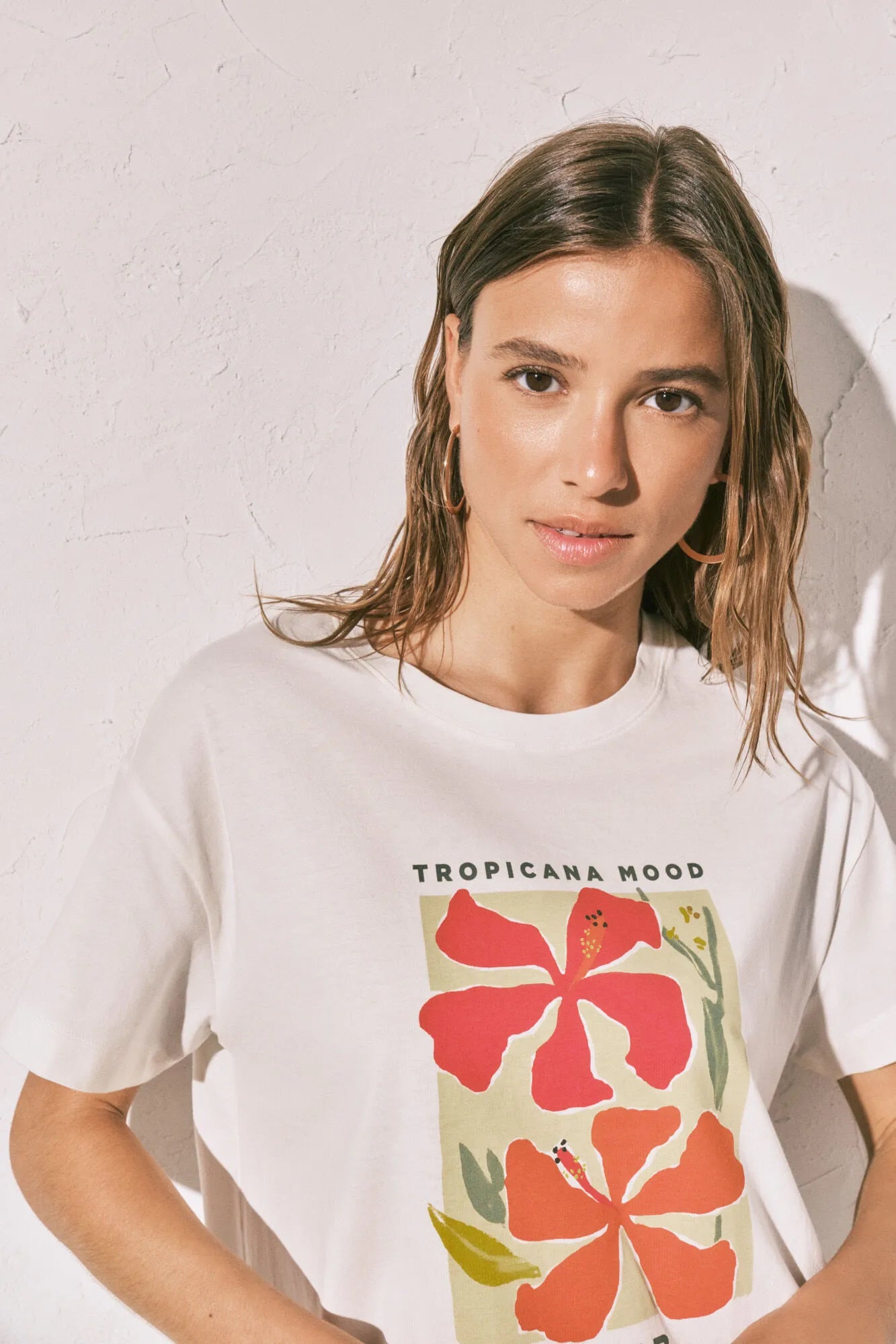 Women Secret Ivory Women Cotton Short Sleeve T-Shirt SKU: 3273307_96 Image 03