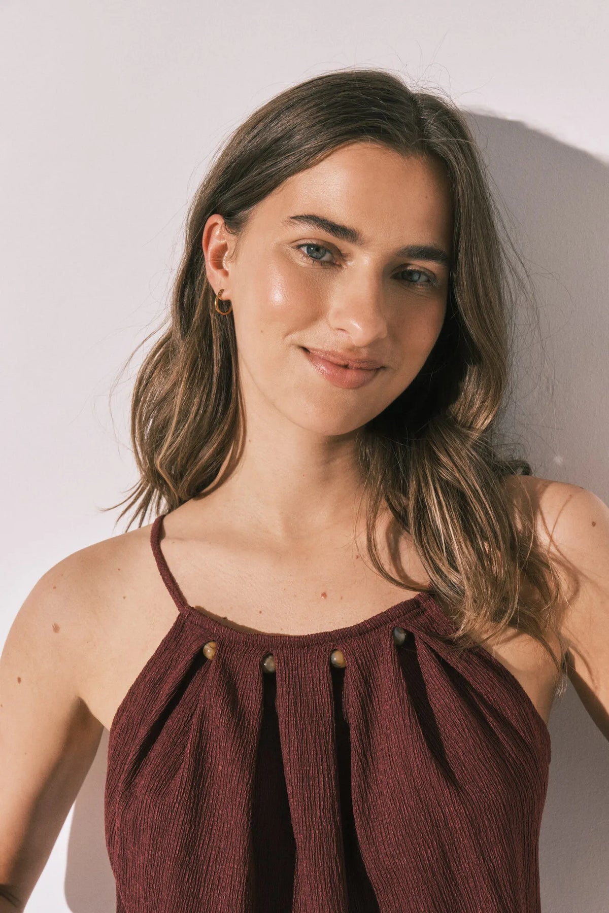 Women Secret Wine Women Maroon Bead Strap Top SKU: 3274522_68 Image 02