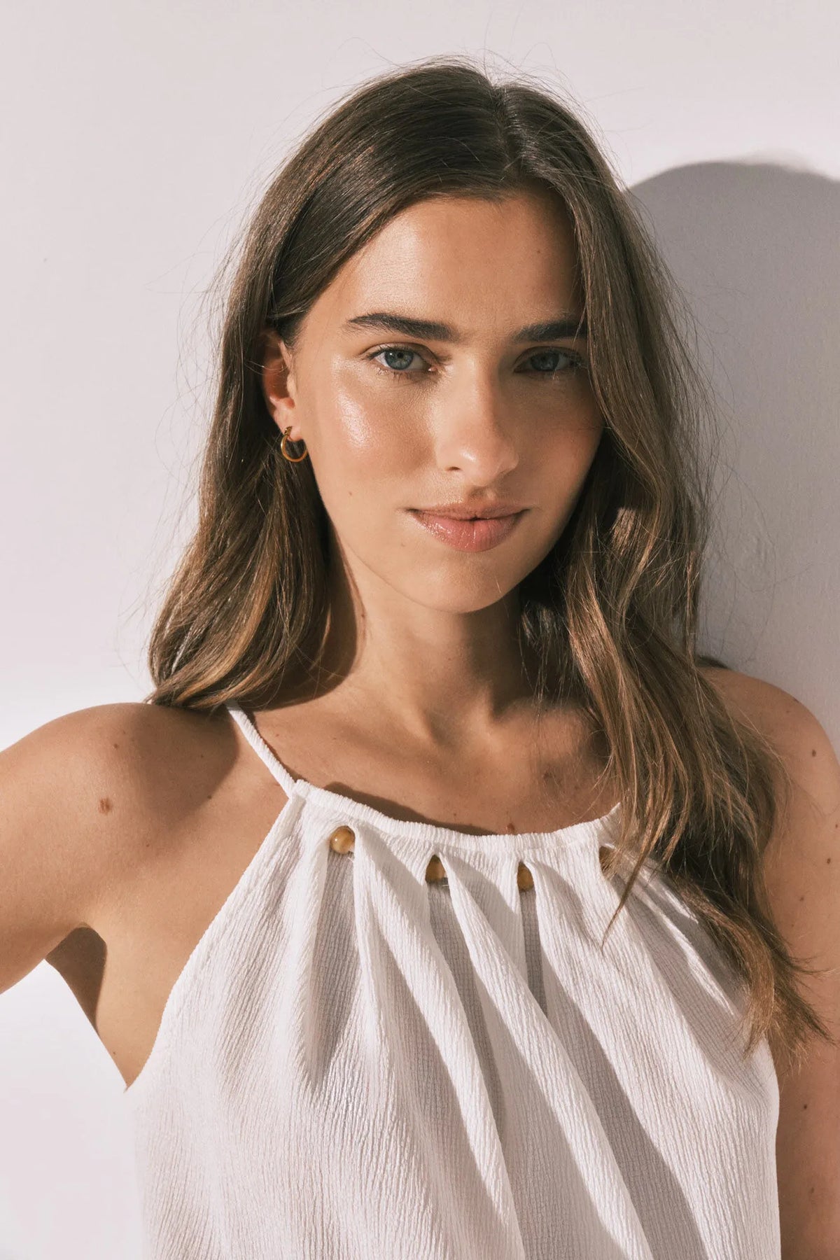 Women Secret Ivory Women White Bead Strap Top SKU: 3274523_96 Image 03