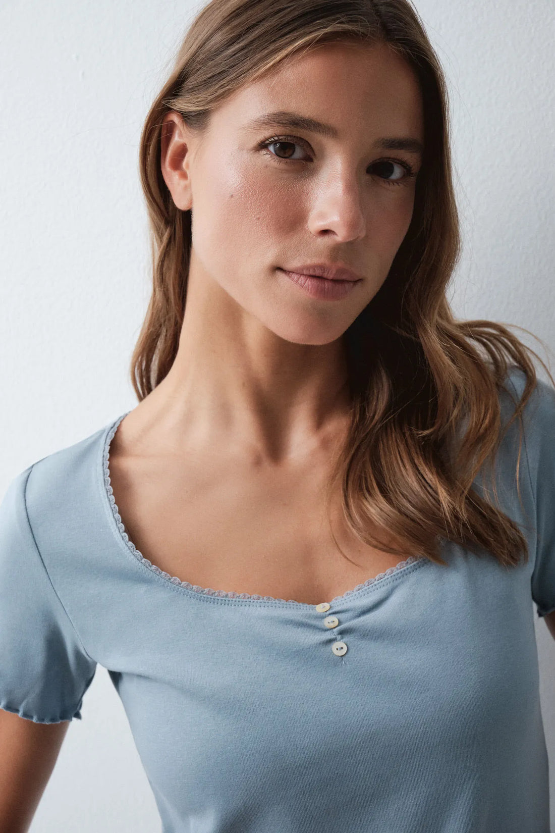 Women Secret Medium Blue Women Blue Cotton Short Sleeve T-Shirt SKU: 3274524_12 Image 01