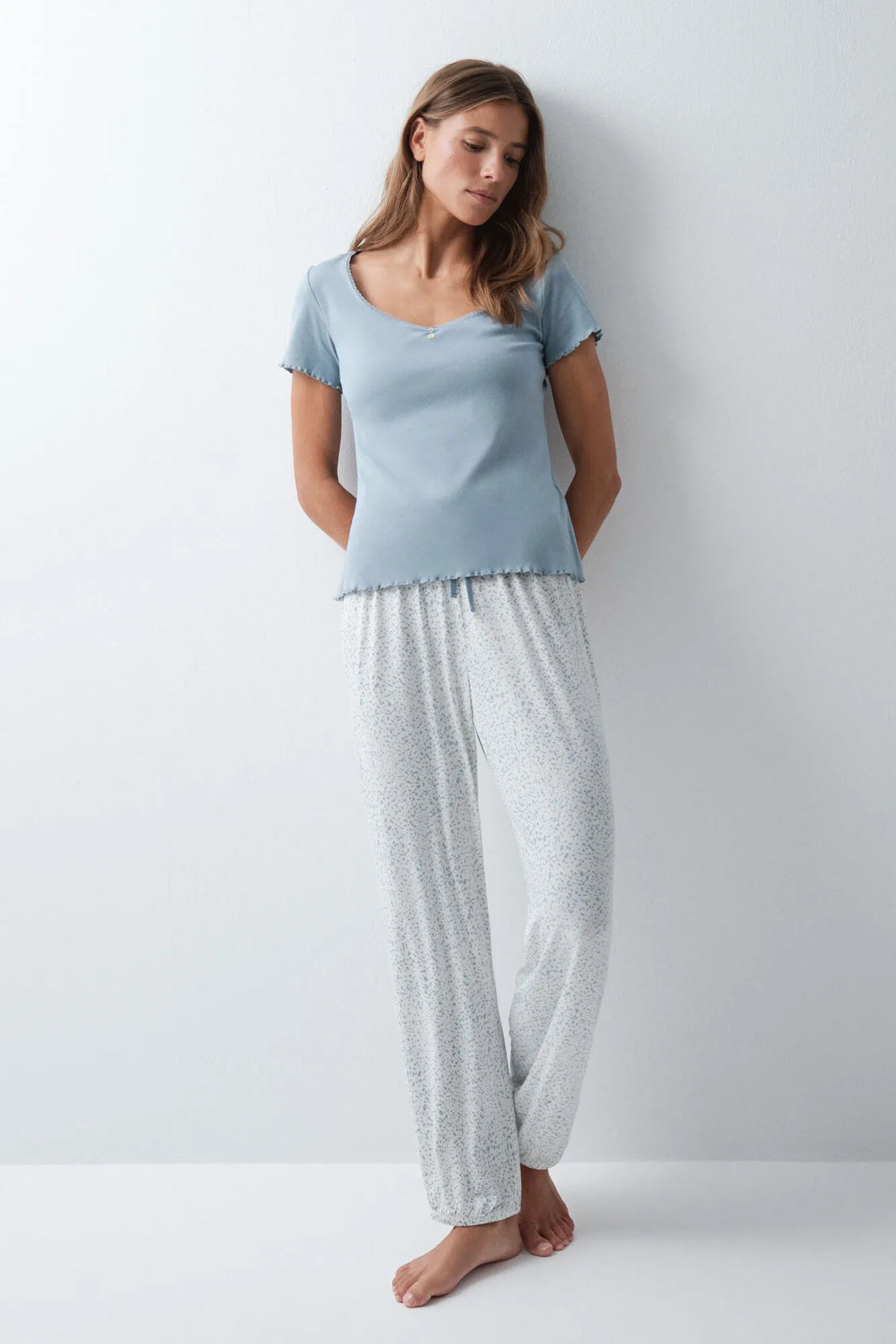 Women Secret Medium Blue Women Blue Cotton Short Sleeve T-Shirt SKU: 3274524_12 Image 02