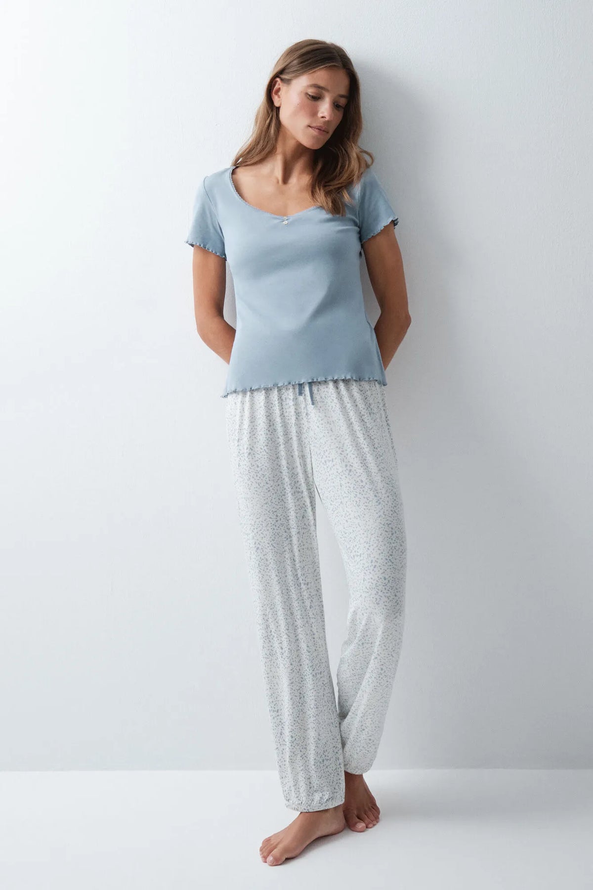 Women Secret Medium Blue Women Blue Cotton Short Sleeve T-Shirt SKU: 3274524_12 Image 02