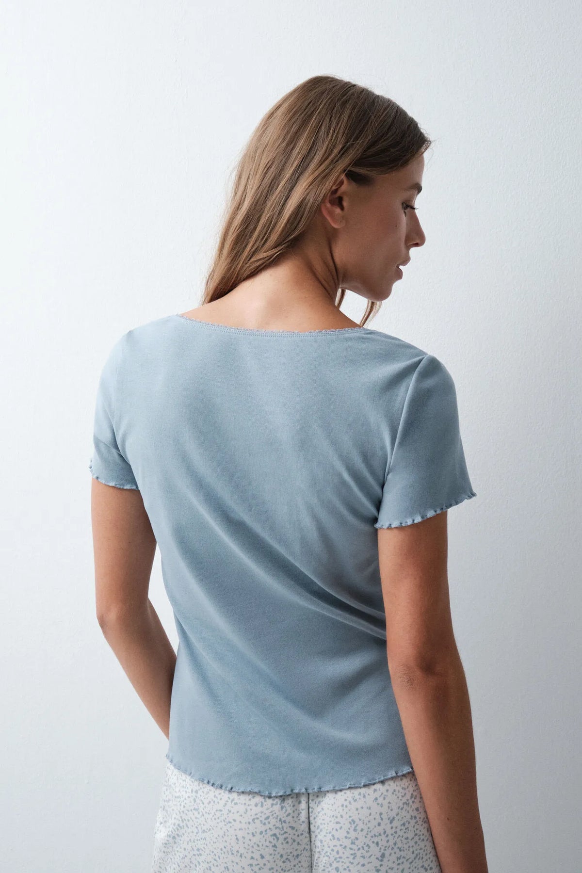 Women Secret Medium Blue Women Blue Cotton Short Sleeve T-Shirt SKU: 3274524_12 Image 04