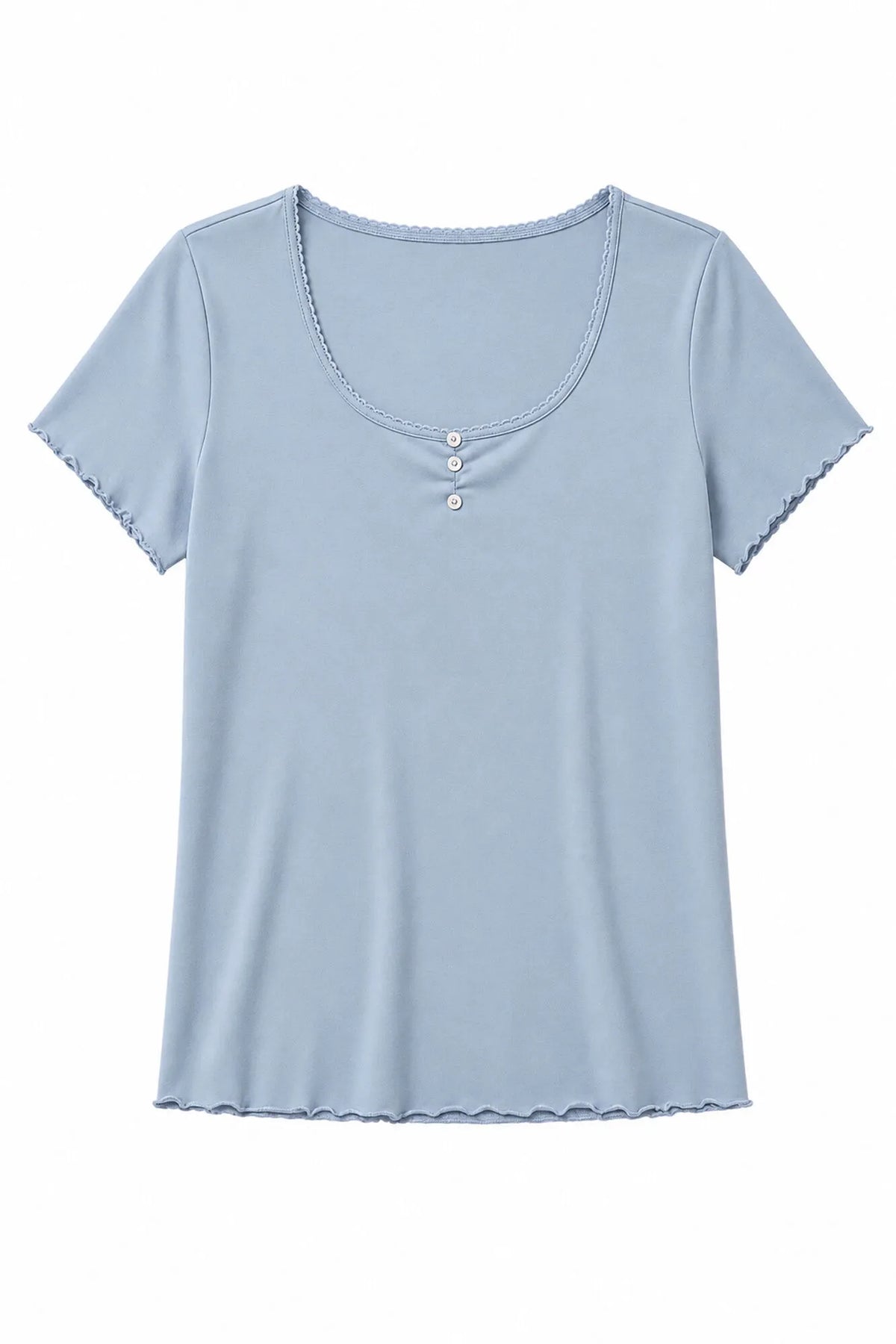 Women Secret Medium Blue Women Blue Cotton Short Sleeve T-Shirt SKU: 3274524_12 Image 05