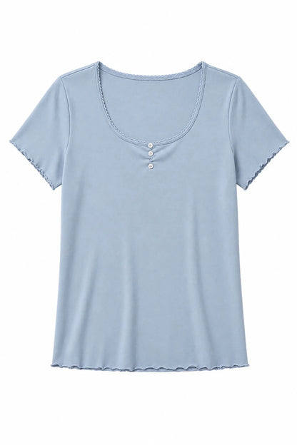 Women Secret Medium Blue Women Blue Cotton Short Sleeve T-Shirt SKU: 3274524_12 Image 05