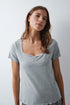 Women Secret Medium Grey Women Grey Cotton Short Sleeve T-Shirt SKU: 3274525_45 Image 01