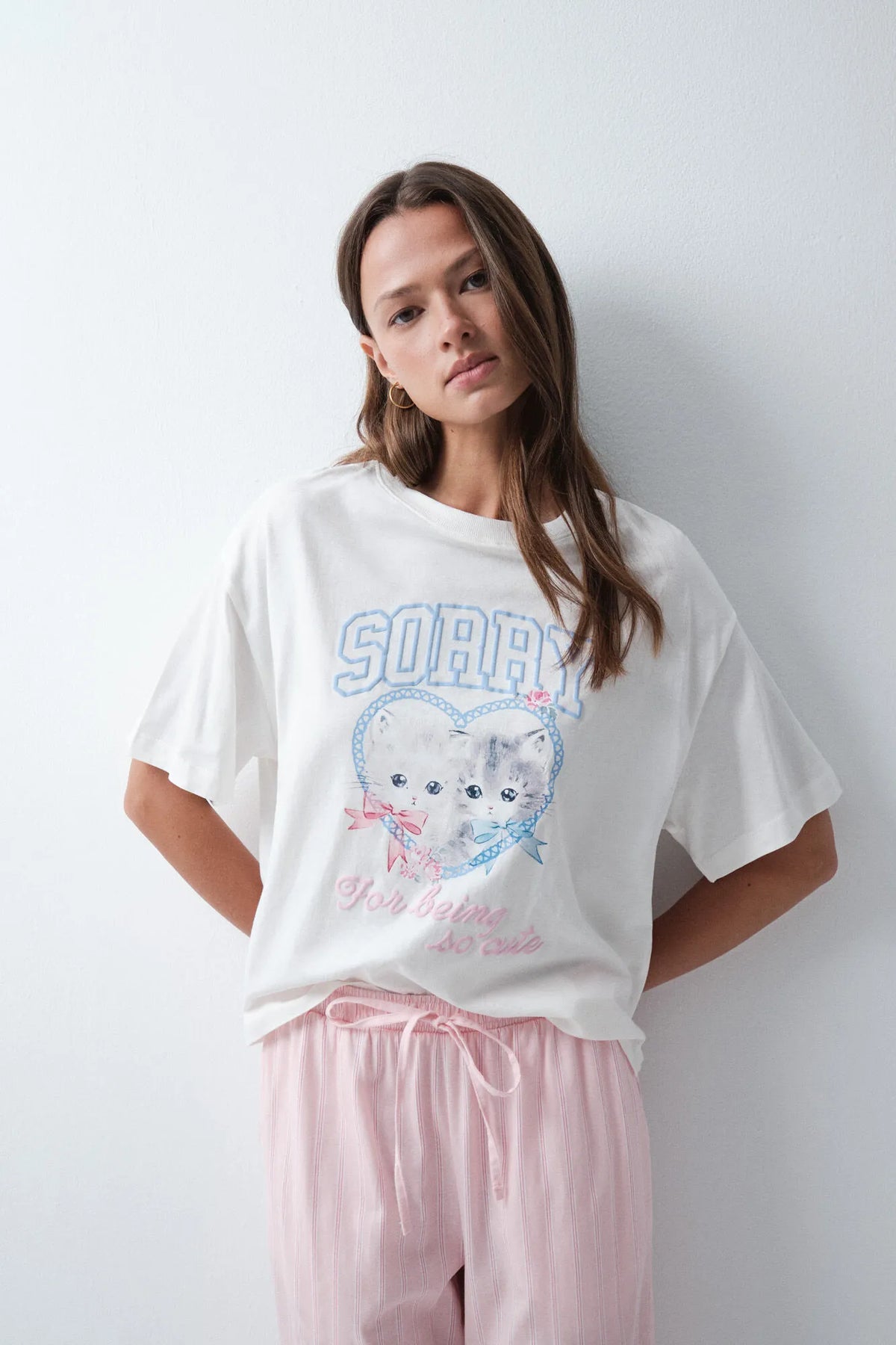 Women Secret Ivory Women White Cotton Graphic T-Shirt SKU: 3274526_96 Image 03