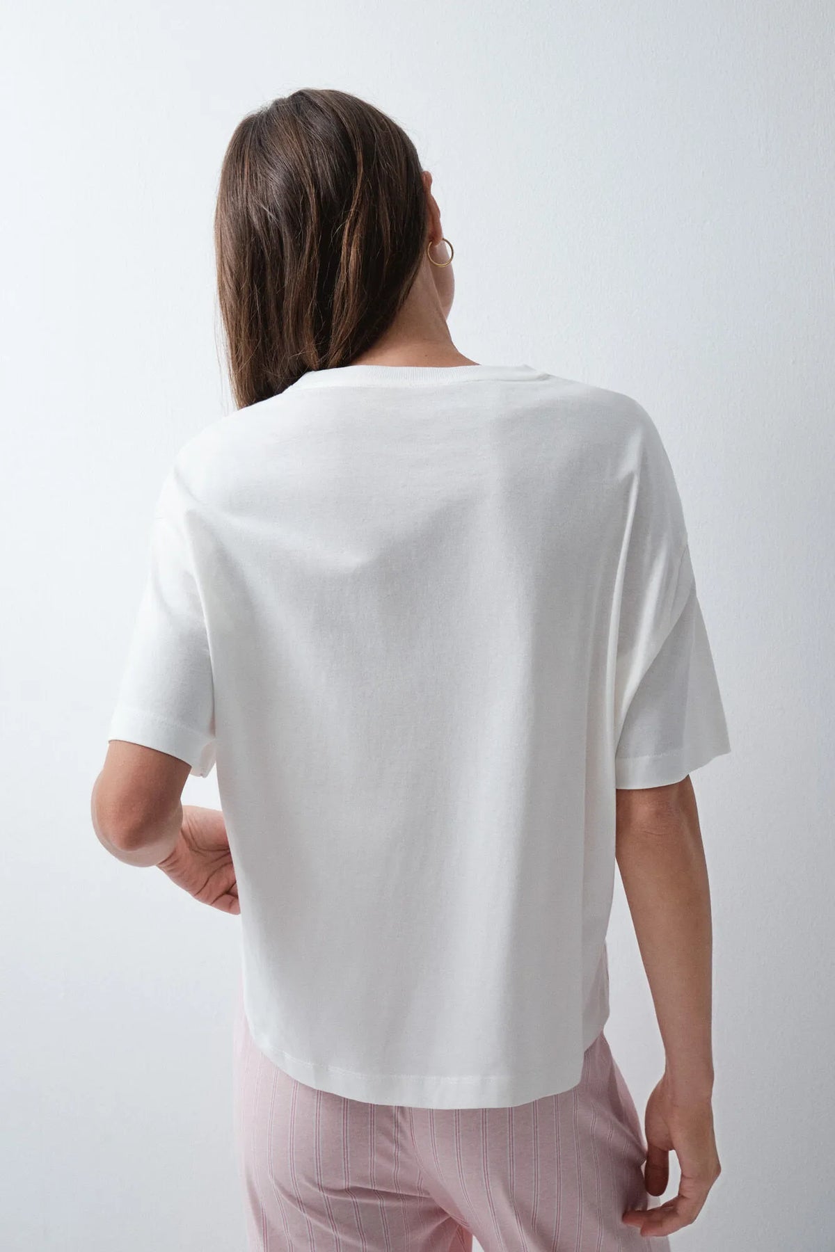 Women Secret Ivory Women White Cotton Graphic T-Shirt SKU: 3274526_96 Image 04