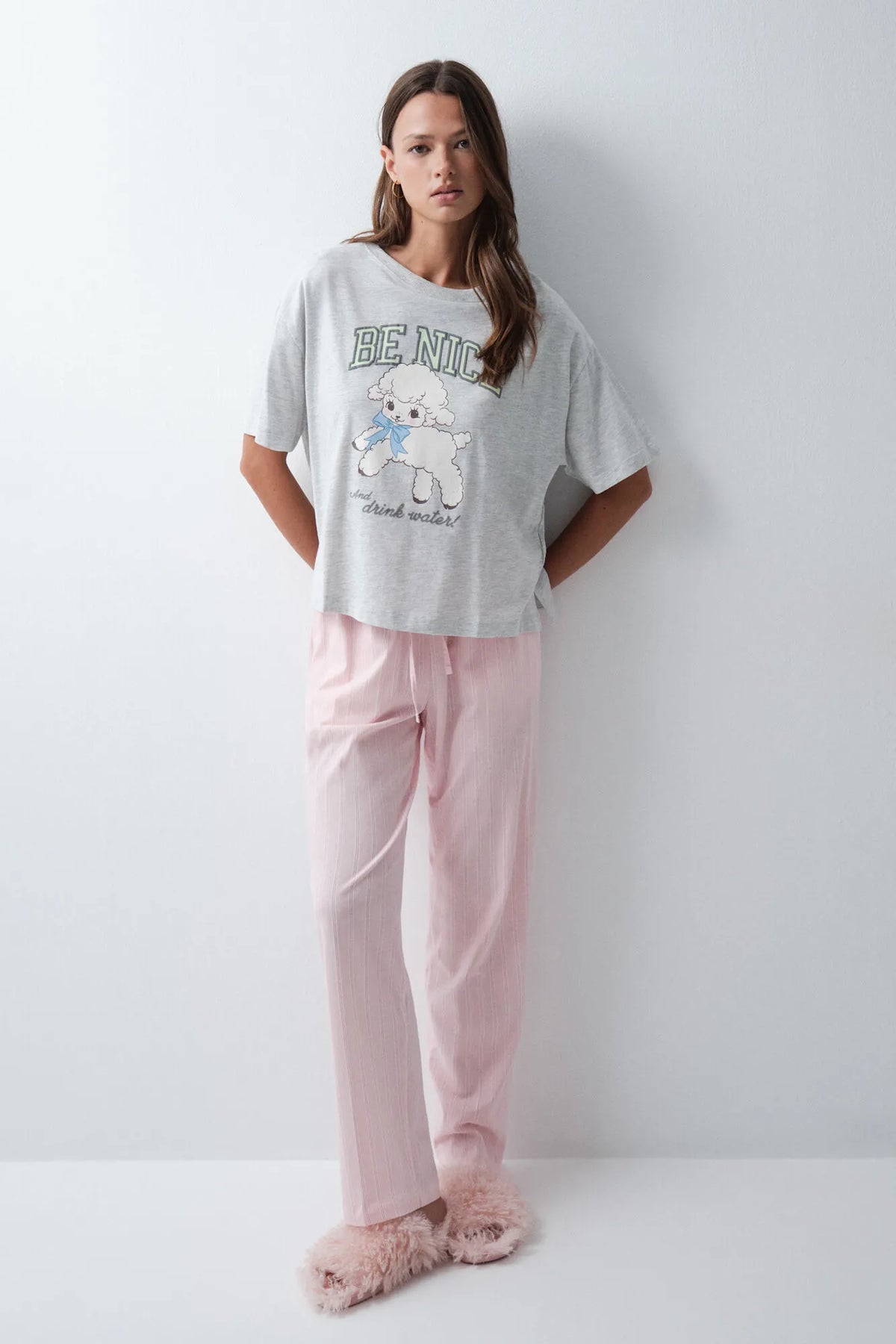 Women Secret Dark Grey Women Grey Cotton Graphic T-Shirt SKU: 3274532_44 Image 02