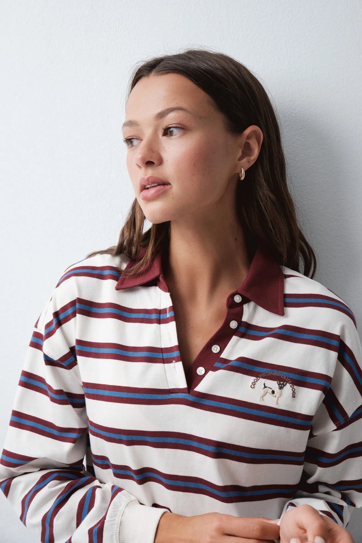 Women Secret Multicoloured Women White Striped Polo Shirt SKU: 3274538_98 Image 02
