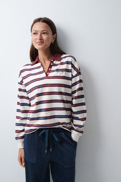 Women Secret Multicoloured Women White Striped Polo Shirt SKU: 3274538_98 Image 04