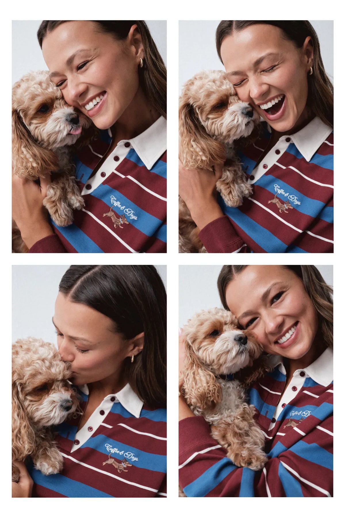 Women Secret Maroon Print Women Blue Striped Polo Shirt SKU: 3274539_58 Image 01