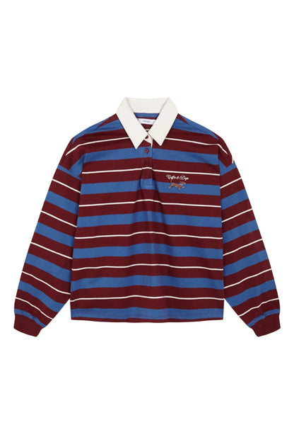 Women Secret Maroon Print Women Blue Striped Polo Shirt SKU: 3274539_58 Image 06