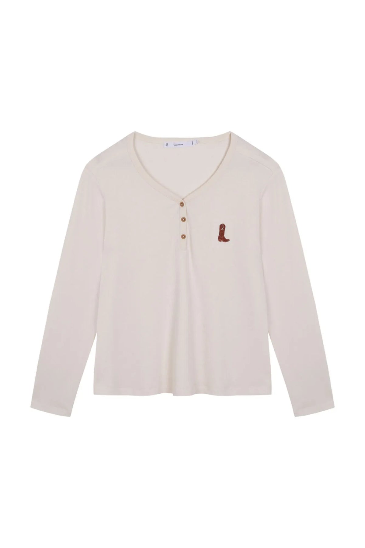 Women Secret Ivory Women White Long Sleeve T-Shirt SKU: 3274540_96 Image 05