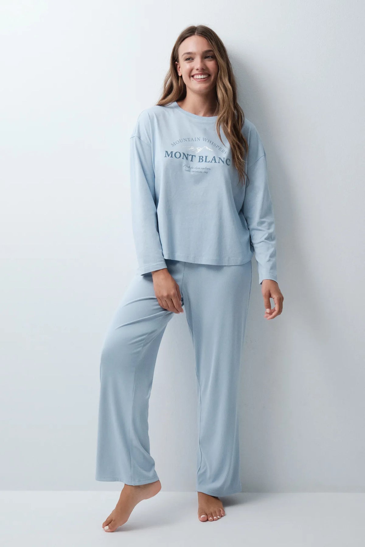 Women Secret Medium Blue Women Blue Cotton Long T-Shirt SKU: 3274586_14 Image 02
