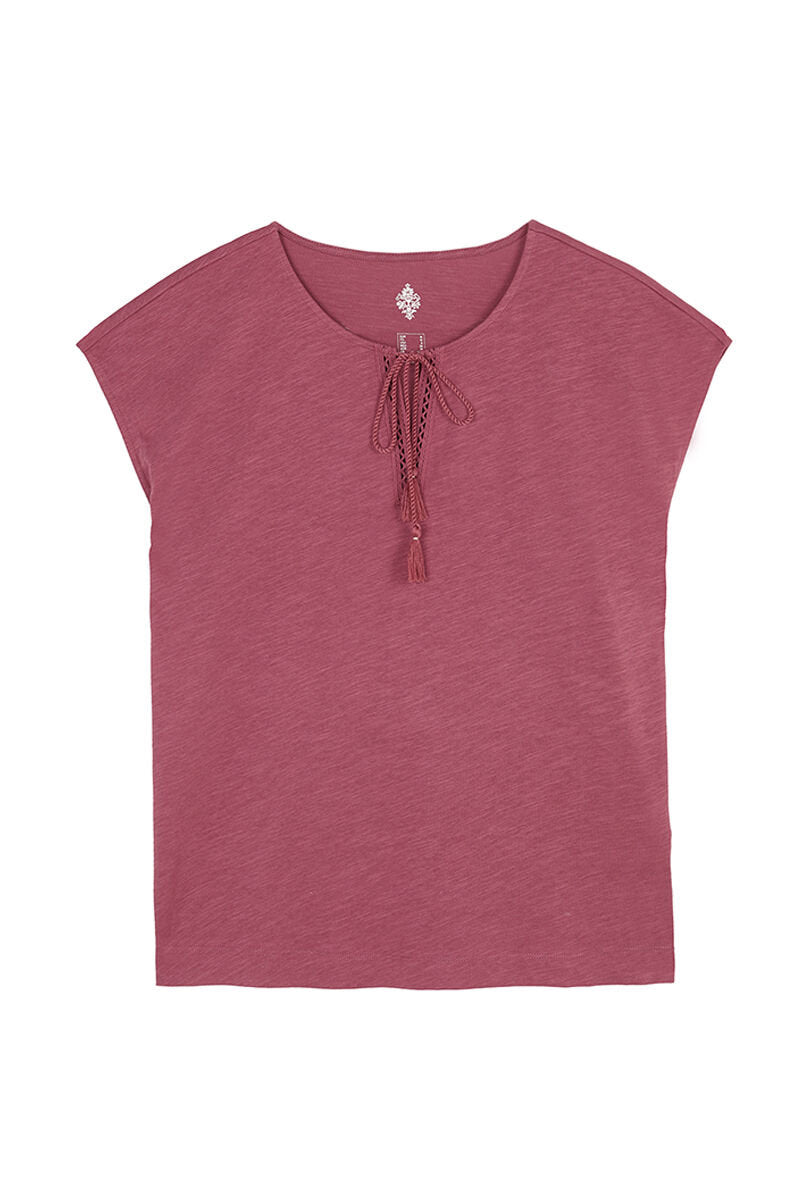 Maroon Short Sleeves T Shirt_3277318_69_06