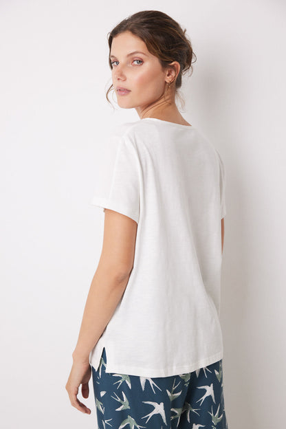 100% Ivory Cotton Short Sleeve T-Shirt_04