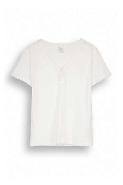 100% Ivory Cotton Short Sleeve T-Shirt_05