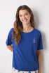 100% Cotton Short Sleeve T-Shirt In Blue - BEVAVA
