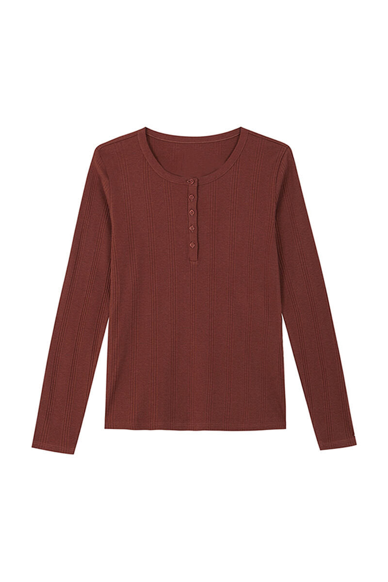 Brown Ribbed Long Sleeve T-Shirt_06