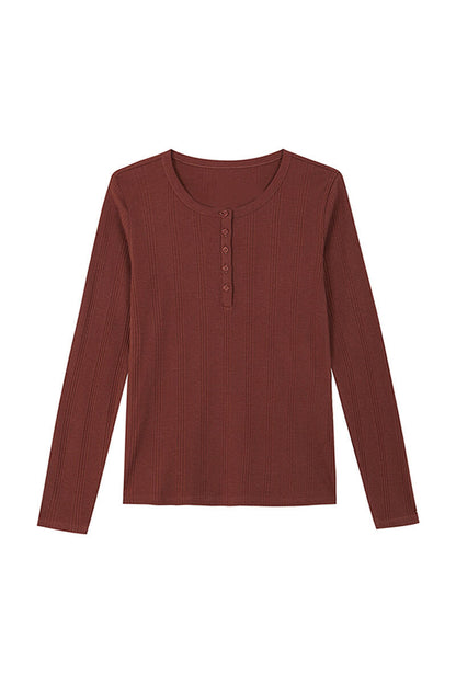 Brown Ribbed Long Sleeve T-Shirt_06