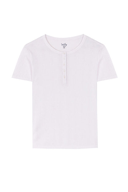 Ivory Ribbed Short Sleeve T-Shirt_06