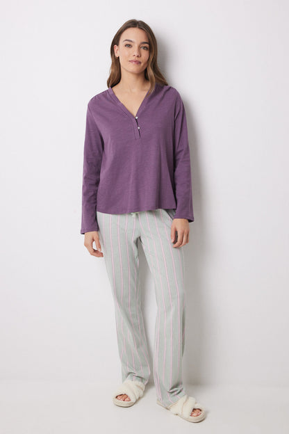 Women Secret_100% Purple Cotton Long Sleeve T-Shirt_3279673_70_03