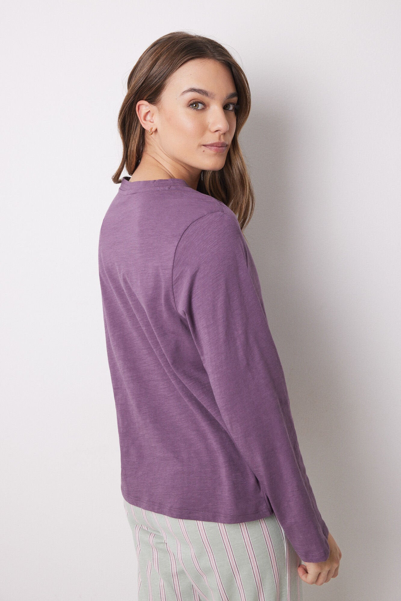 Women Secret_100% Purple Cotton Long Sleeve T-Shirt_3279673_70_04