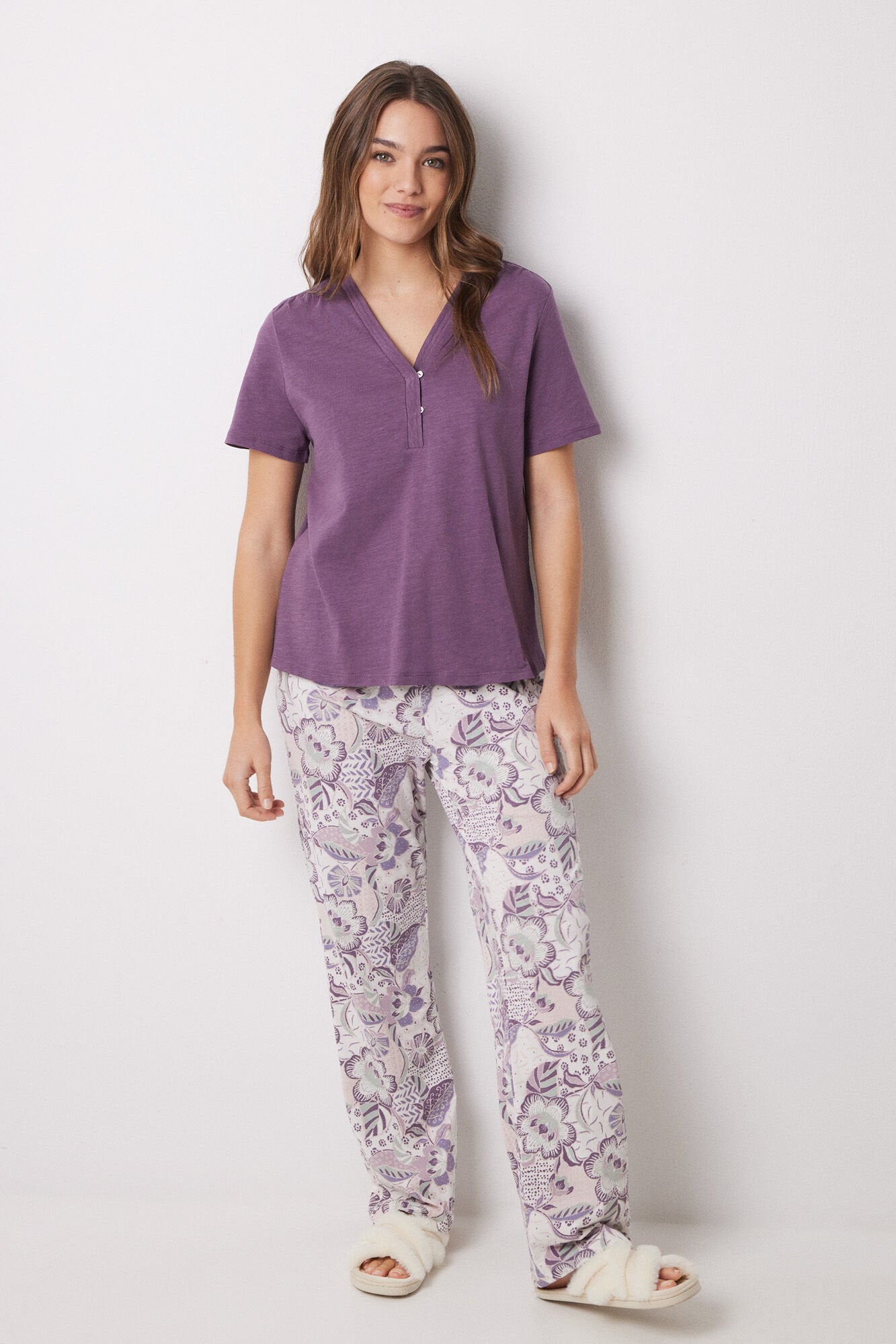 Women Secret_100% Purple Cotton Short Sleeve T-Shirt_3279677_75_05
