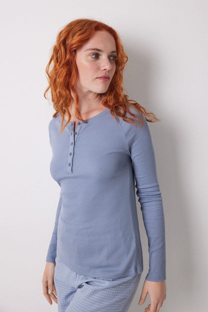 Women Secret_Blue Ribbed Long Sleeve T-Shirt_3279678_18_04