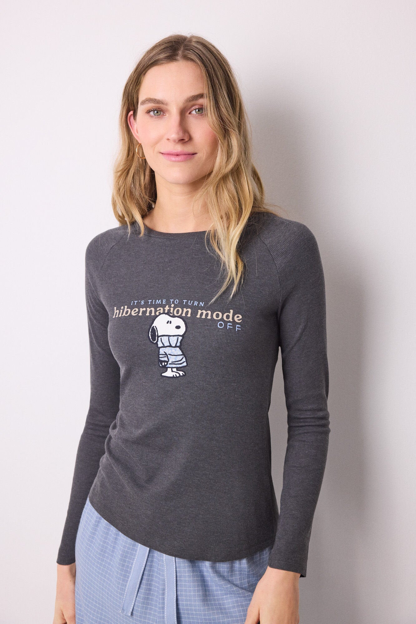 Women Secret_Snoopy Ribbed Long Sleeve T-Shirt_3279680_46_02