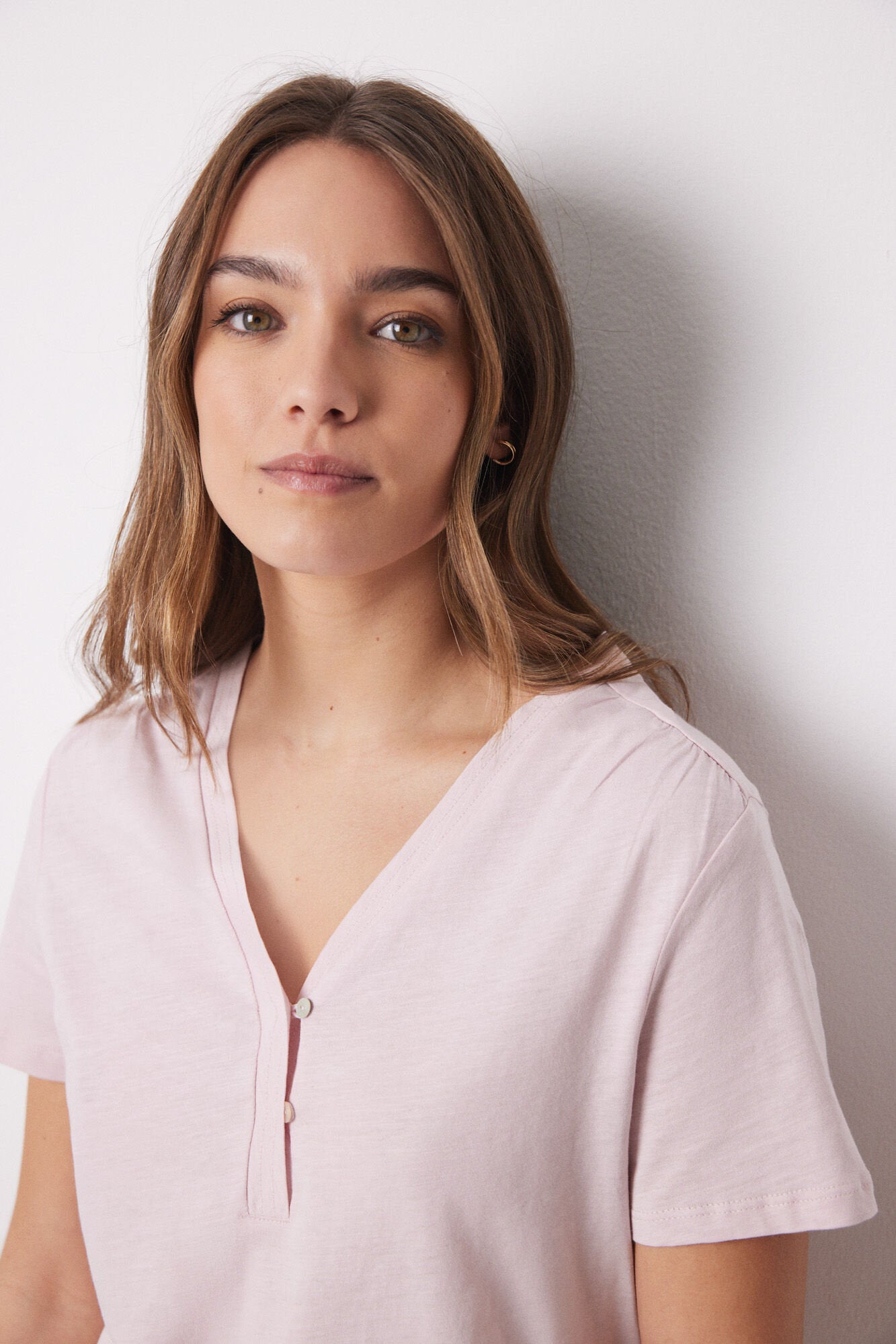 Women Secret_Pink 100% Cotton Short-Sleeved T-Shirt_3279683_75_01